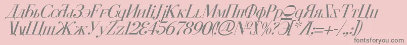 CyberiaItalic Font – Gray Fonts on Pink Background