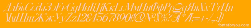 CyberiaItalic Font – Pink Fonts on Orange Background
