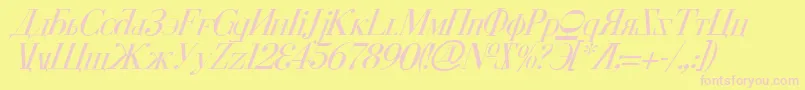 CyberiaItalic Font – Pink Fonts on Yellow Background