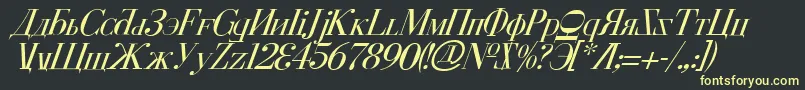 CyberiaItalic Font – Yellow Fonts on Black Background
