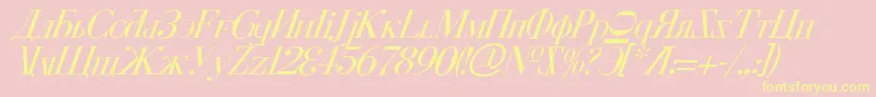 CyberiaItalic Font – Yellow Fonts on Pink Background