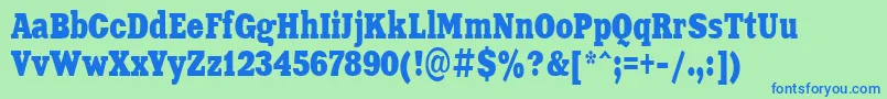 Aardvark70n Font – Blue Fonts on Green Background