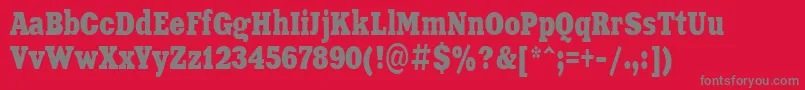 Aardvark70n Font – Gray Fonts on Red Background