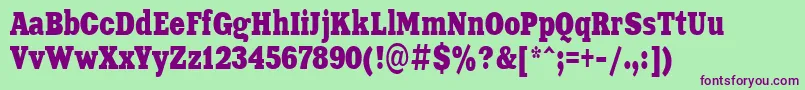 Aardvark70n Font – Purple Fonts on Green Background