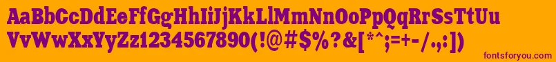 Aardvark70n Font – Purple Fonts on Orange Background