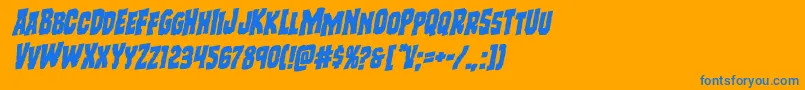 フォントFreakfinderrotal – オレンジの背景に青い文字