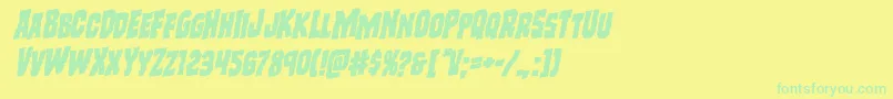 Freakfinderrotal Font – Green Fonts on Yellow Background