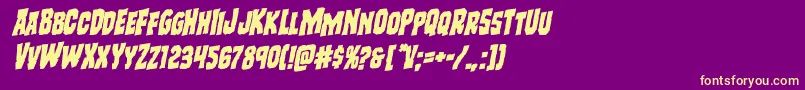 Freakfinderrotal Font – Yellow Fonts on Purple Background