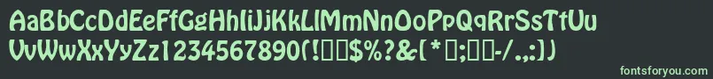 HollidbNormal-fontti – vihreät fontit mustalla taustalla