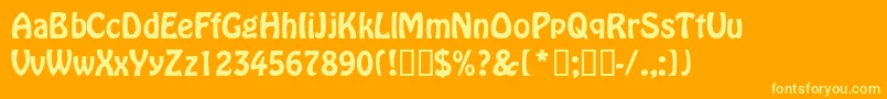 HollidbNormal Font – Yellow Fonts on Orange Background