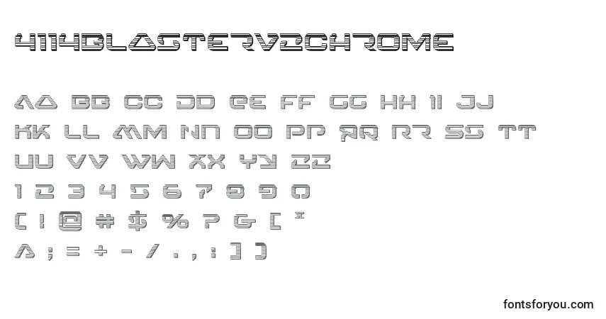 A fonte 4114blasterv2chrome – alfabeto, números, caracteres especiais