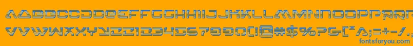 4114blasterv2chrome Font – Blue Fonts on Orange Background