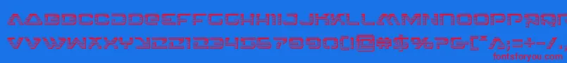 4114blasterv2chrome-Schriftart – Rote Schriften auf blauem Hintergrund