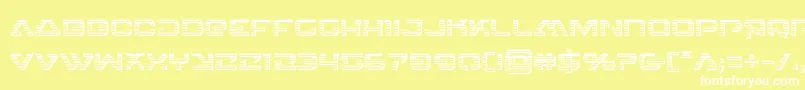 4114blasterv2chrome-Schriftart – Weiße Schriften auf gelbem Hintergrund