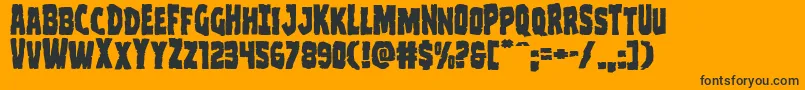 Clubberlangexpand-Schriftart – Schwarze Schriften auf orangefarbenem Hintergrund