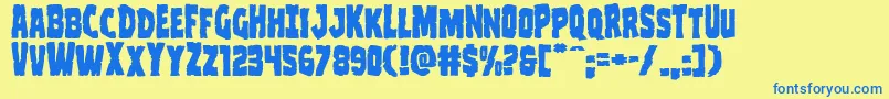 Clubberlangexpand Font – Blue Fonts on Yellow Background