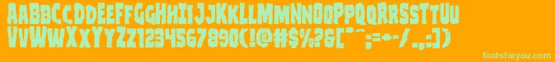 Clubberlangexpand Font – Green Fonts on Orange Background