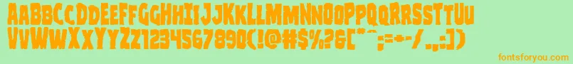 Clubberlangexpand Font – Orange Fonts on Green Background