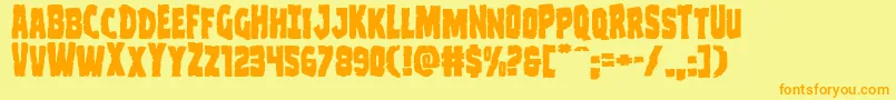 Clubberlangexpand Font – Orange Fonts on Yellow Background