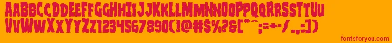 Clubberlangexpand Font – Red Fonts on Orange Background