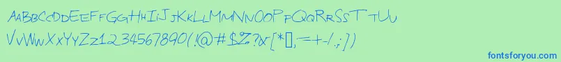 Industrialdesign Font – Blue Fonts on Green Background