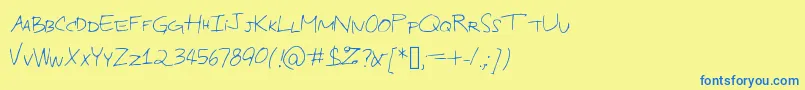 Industrialdesign Font – Blue Fonts on Yellow Background