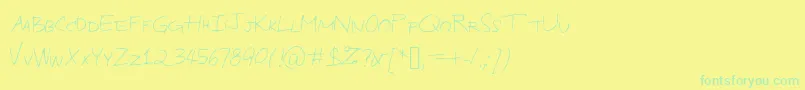 Industrialdesign Font – Green Fonts on Yellow Background