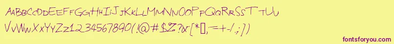 Industrialdesign Font – Purple Fonts on Yellow Background