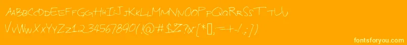 Industrialdesign Font – Yellow Fonts on Orange Background
