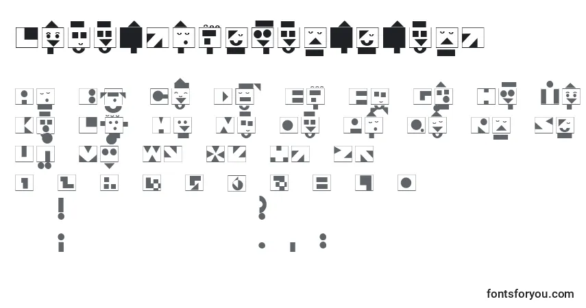 Schriftart Linotypeshortstory – Alphabet, Zahlen, spezielle Symbole