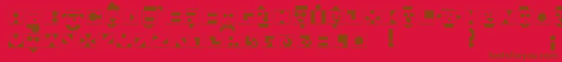 Czcionka Linotypeshortstory – brązowe czcionki na czerwonym tle