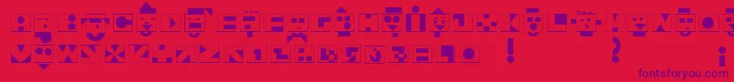 フォントLinotypeshortstory – 赤い背景に紫のフォント