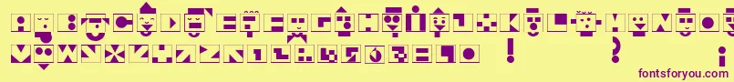 Linotypeshortstory Font – Purple Fonts on Yellow Background
