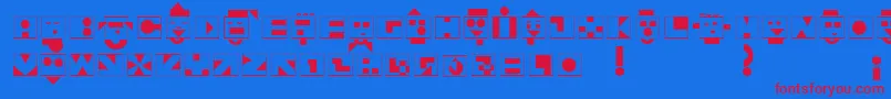 Linotypeshortstory Font – Red Fonts on Blue Background