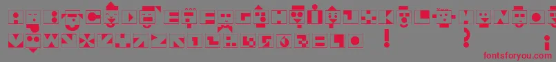 フォントLinotypeshortstory – 赤い文字の灰色の背景