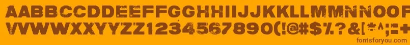 フォントCharlieDontSurf – オレンジの背景に茶色のフォント