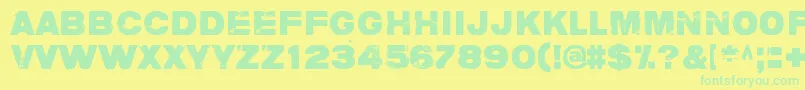 CharlieDontSurf Font – Green Fonts on Yellow Background