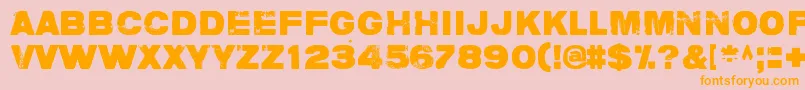 CharlieDontSurf-Schriftart – Orangefarbene Schriften auf rosa Hintergrund