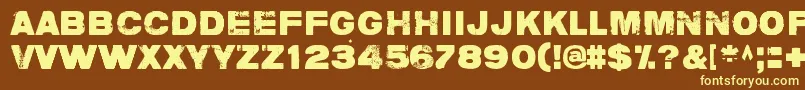 Fonte CharlieDontSurf – fontes amarelas em um fundo marrom