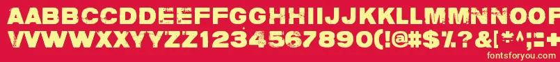 CharlieDontSurf Font – Yellow Fonts on Red Background