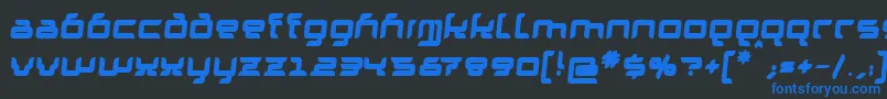 フォントGranolaeHeavyItalic – 黒い背景に青い文字