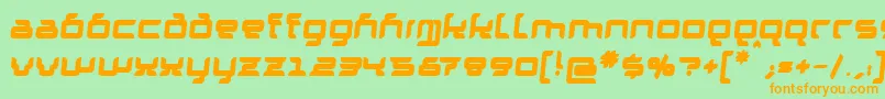 GranolaeHeavyItalic Font – Orange Fonts on Green Background