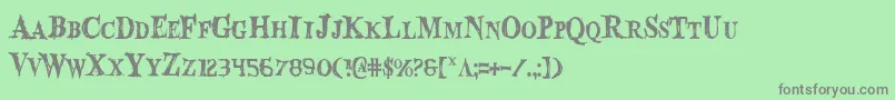 フォントBloodCrowCondensed – 緑の背景に灰色の文字