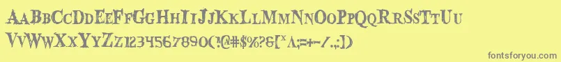 BloodCrowCondensed Font – Gray Fonts on Yellow Background