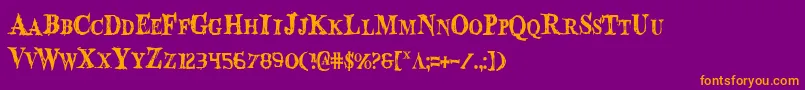 BloodCrowCondensed Font – Orange Fonts on Purple Background