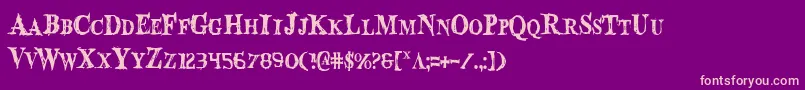 BloodCrowCondensed Font – Pink Fonts on Purple Background