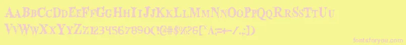 Fonte BloodCrowCondensed – fontes rosa em um fundo amarelo