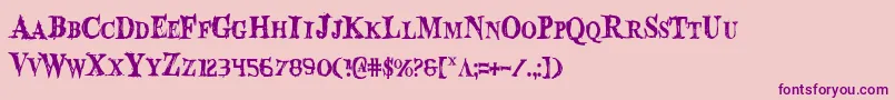 BloodCrowCondensed Font – Purple Fonts on Pink Background