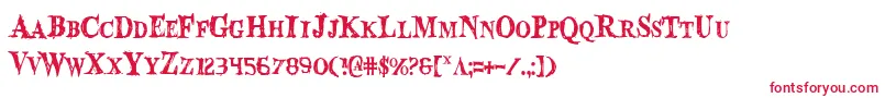 フォントBloodCrowCondensed – 白い背景に赤い文字