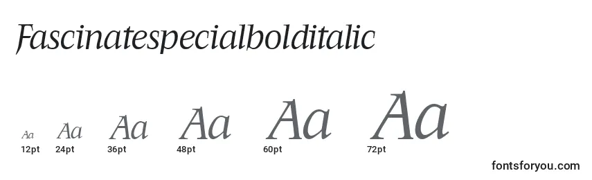 Размеры шрифта Fascinatespecialbolditalic